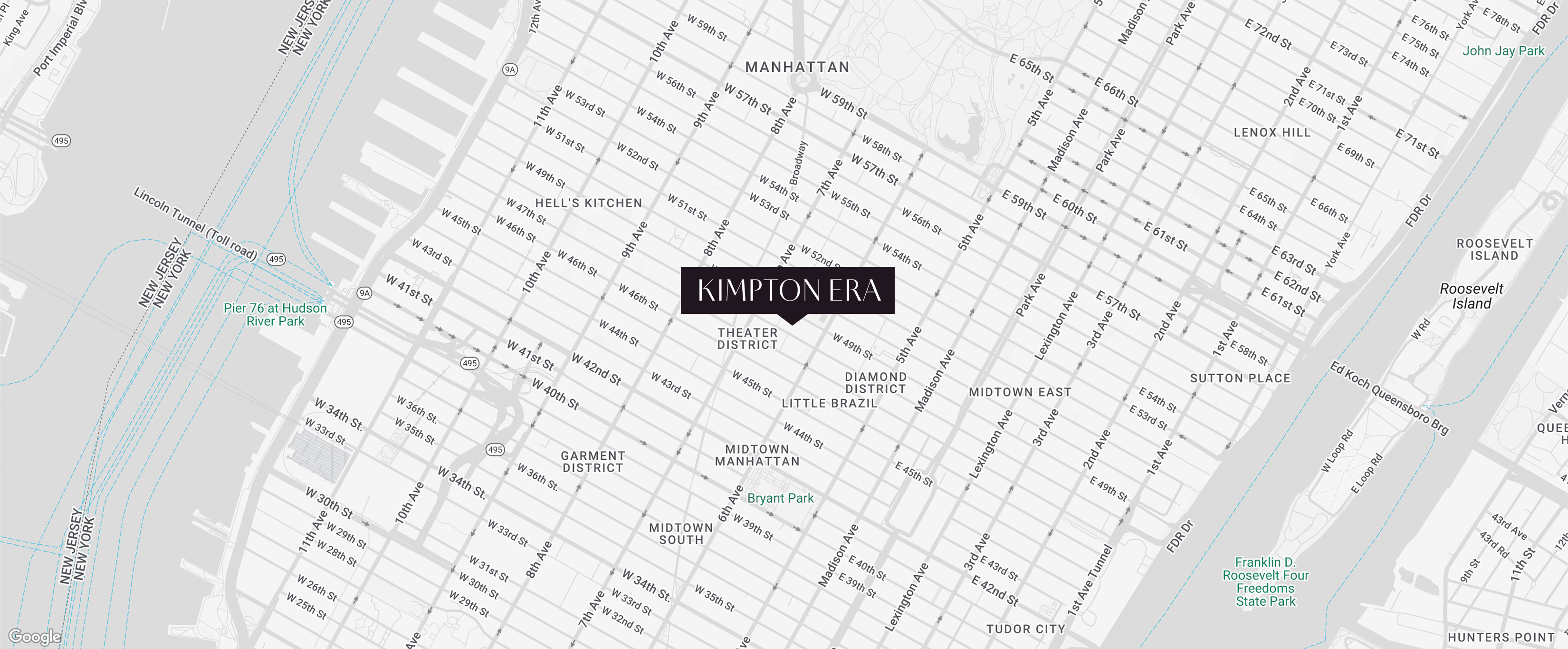 Map of the Kimpton Era Hotel Location in NYC
